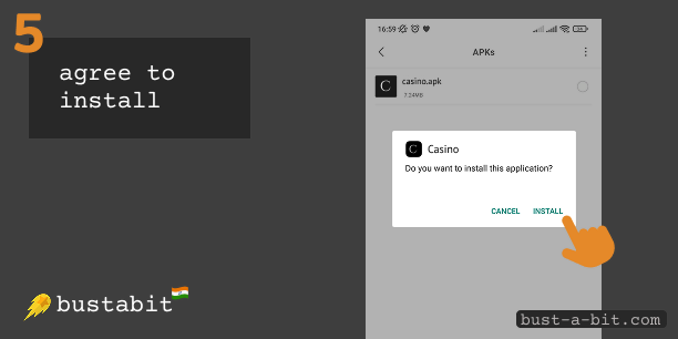 Agree to Install Bustabit App on your Android App