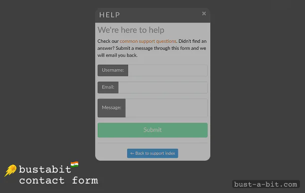 How to contact Bustabit Support Team Using the Contact Form