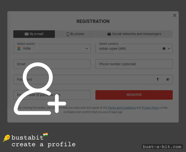 How to create a profile at a casino to start playing Bustabit - Common Steps