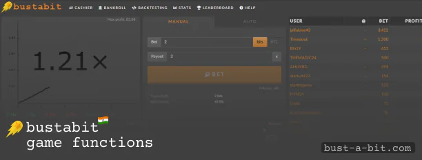Main Game Functions of Bustabit India