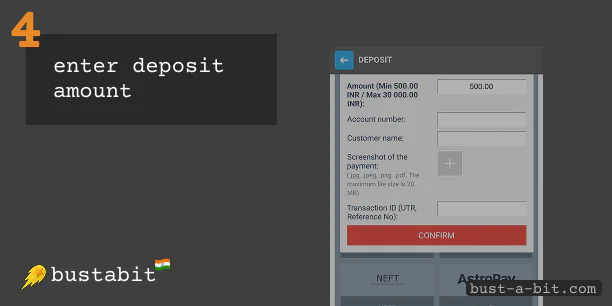 Enter deposit amount - Bustabit India