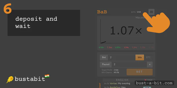 Deposit money and start playing Bustabit