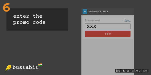 Enter the promo code to the field