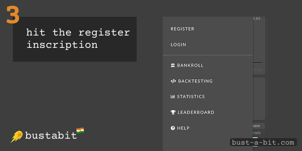 Hit the register inscription - Bustabit Registration