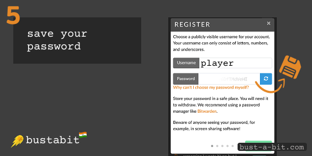 Remember generated password - Bustabit Registration