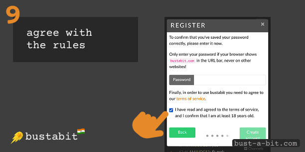 Agree with the rules - Bustabit Registration