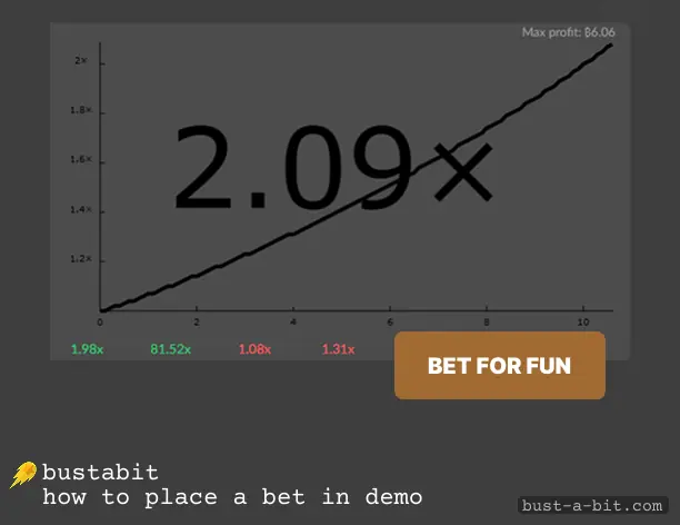 Step by step instruction - How to bet at Bustabit in demo mode